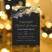 Minimalistisch zwart en goud script 40ste verjaard kaart