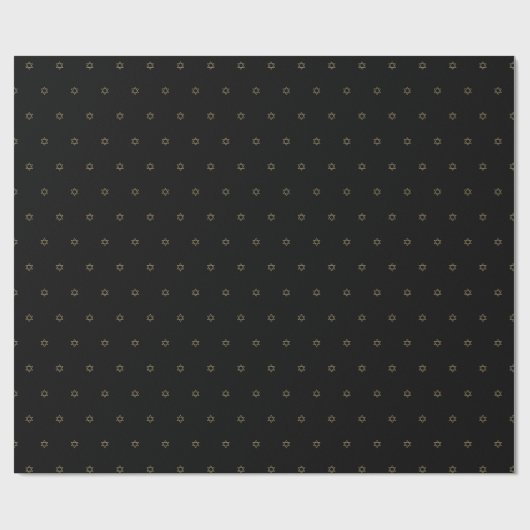 Minimalistisch zwart en goud Star of David patroon Cadeaupapier (Vlak)