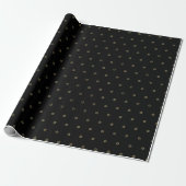 Minimalistisch zwart en goud Star of David patroon Cadeaupapier (Uitgerold)