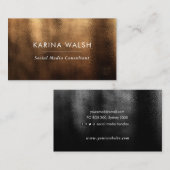 Minimalistisch zwart en goud textuur visitekaartje (Voorkant / Achterkant)