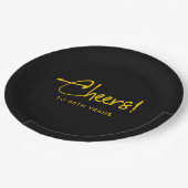 Minimalistisch zwart en goud volwassen verjaardags papieren bordje (Gekanteld)