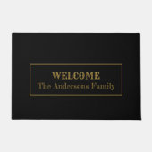Minimalistisch zwart en goud welkom deurmat (Voorkant)