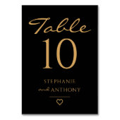 Minimalistisch zwart en gouden hedendaags huwelijk kaart (Achterkant)