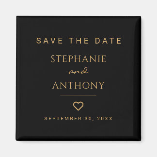 Minimalistisch zwart en gouden hedendaags huwelijk magneet