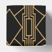 Minimalistisch zwart en gouden kunst Deco Wedding Bedankdoosjes (Bovenkant)