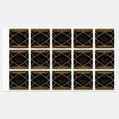 Minimalistisch zwart en gouden kunst Deco Wedding Labels (Vel)