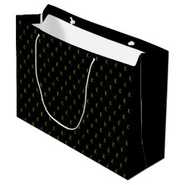 Minimalistisch zwart en gouden monogram groot cadeauzakje