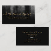 Minimalistisch Zwart en gouden visitekaartje (Voorkant / Achterkant)