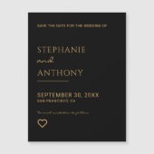 Minimalistisch zwart en goudhartmodern huwelijk (Voorkant)