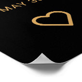 Minimalistisch zwart en goudhartmodern huwelijk poster (Hoek)