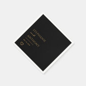 Minimalistisch zwart en goudhartmodern huwelijk servet (Hoek)