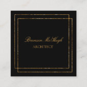 Minimalistisch zwart en goudolie vierkante visitekaartje (Voorkant)