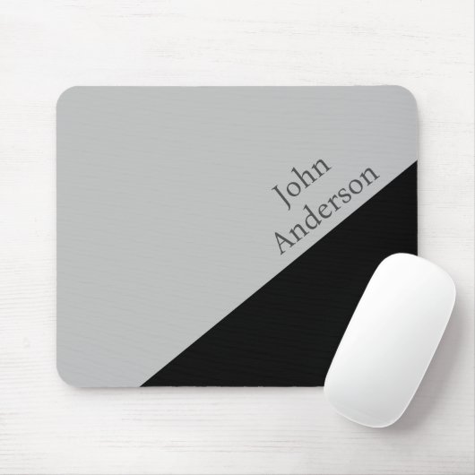 Minimalistisch zwart en grijs kleurenblok gestrest muismat (Met muis)