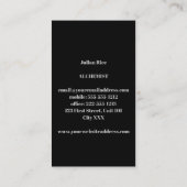 Minimalistisch zwart en grijs visitekaartje (Achterkant)