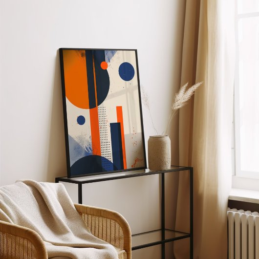 Minimalistisch zwart en Oranje geometrisch Poster