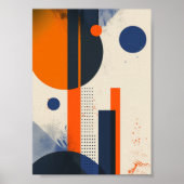Minimalistisch zwart en Oranje geometrisch Poster (Voorkant)