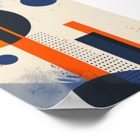 Minimalistisch zwart en Oranje geometrisch Poster (Hoek)