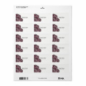 Minimalistisch Zwart en Paars Medaillon Etiket (Full Sheet)