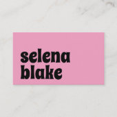 Minimalistisch zwart en roze| Moderne QR-code Visitekaartje (Voorkant)