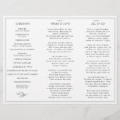 Minimalistisch zwart en wit blad bruiloft programm (Achterkant)