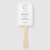 Minimalistisch zwart en wit blad huwelijksprogramm handwaaier (Voorkant)