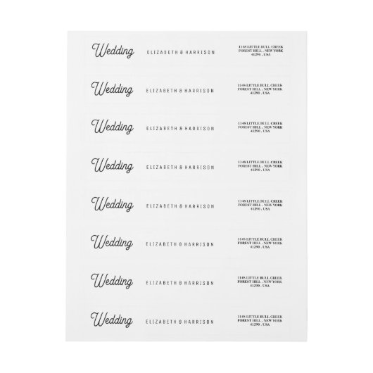 Minimalistisch - zwart en wit - bruiloft (Vel)