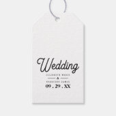 Minimalistisch - zwart en wit - bruiloft cadeaulabel (Voorkant)