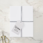 Minimalistisch - zwart en wit - bruiloft cadeaulabel (Met Touw)