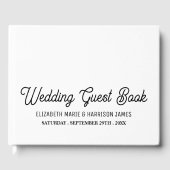 Minimalistisch - zwart en wit - bruiloft gastenboek (Voorkant)