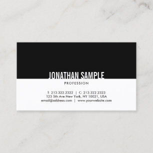Minimalistisch zwart en wit, eenvoudige elegante r visitekaartje