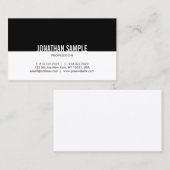 Minimalistisch zwart en wit, eenvoudige elegante r visitekaartje (Voorkant / Achterkant)