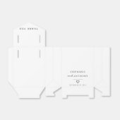 Minimalistisch zwart en wit heart modern huwelijk bedankdoosjes (Uitgevouwen)