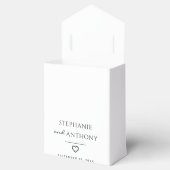 Minimalistisch zwart en wit heart modern huwelijk bedankdoosjes (Geopend)