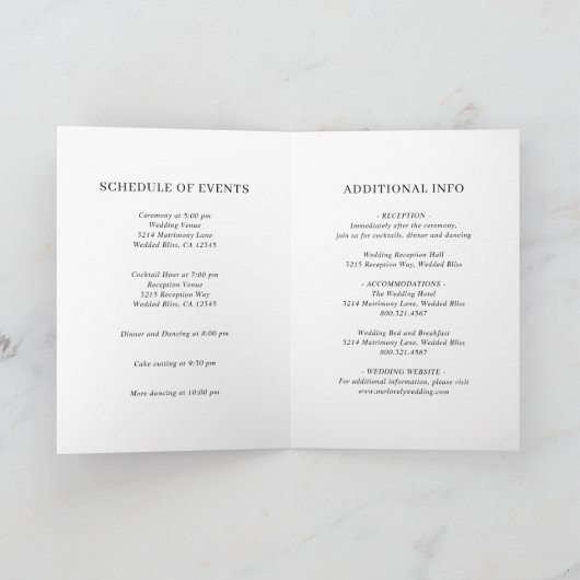 Minimalistisch zwart en wit modern huwelijk (Binnen)