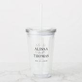 Minimalistisch zwart en wit modern huwelijk acryl drinkbeker (Voorkant)