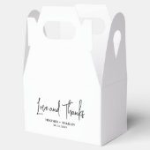 Minimalistisch zwart en wit modern huwelijk bedankdoosjes (Geopend)