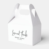Minimalistisch zwart en wit modern huwelijk bedankdoosjes (Voorkant Zijde)