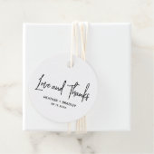 Minimalistisch zwart en wit modern huwelijk bedankjes labels (In situ)