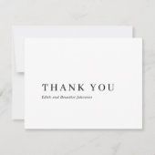 Minimalistisch zwart en wit modern huwelijk bedankkaart (Voorkant)