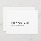 Minimalistisch zwart en wit modern huwelijk bedankkaart (Voorkant / Achterkant)