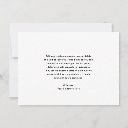 Minimalistisch zwart en wit modern huwelijk bedankkaart (Achterkant)