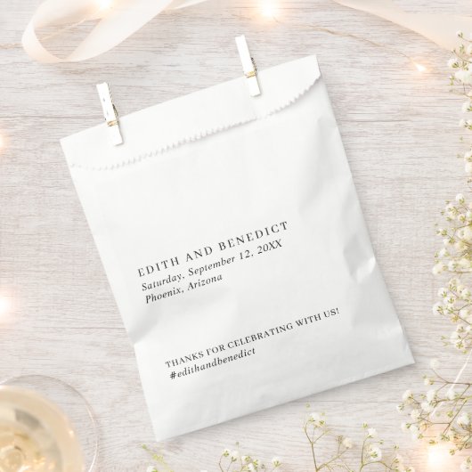 Minimalistisch zwart en wit modern huwelijk bedankzakje (Geknipt)