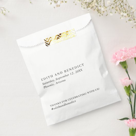 Minimalistisch zwart en wit modern huwelijk bedankzakje (Gezegeld)