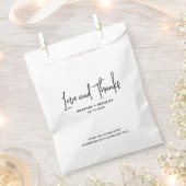 Minimalistisch zwart en wit modern huwelijk bedankzakje (Geknipt)