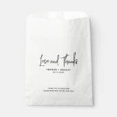 Minimalistisch zwart en wit modern huwelijk bedankzakje (Voorkant)