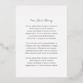 Minimalistisch zwart en wit modern huwelijk folie uitnodiging (Achterkant)