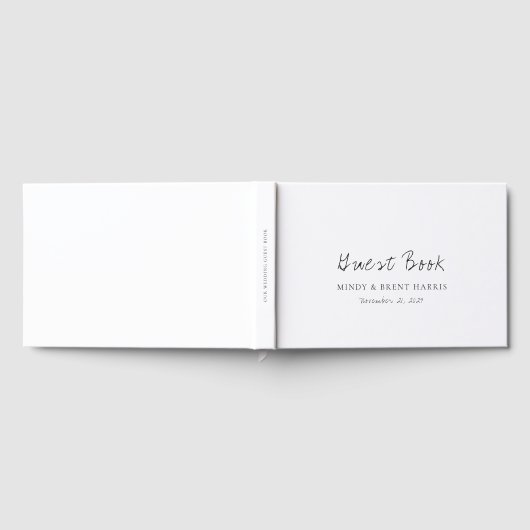 Minimalistisch zwart en wit modern huwelijk gastenboek (Volledig)