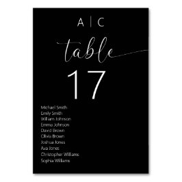 Minimalistisch zwart en wit modern huwelijk kaart