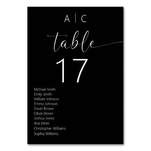 Minimalistisch zwart en wit modern huwelijk kaart (Voorkant)