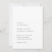 Minimalistisch zwart en wit modern huwelijk kaart (Voorkant)